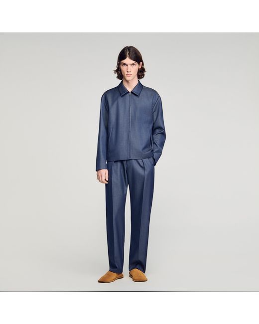 Sandro Blue Effect Zip-Up Jacket for men