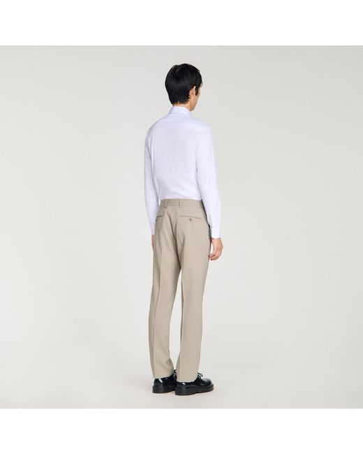 Sandro White Wool Suit Trousers for men