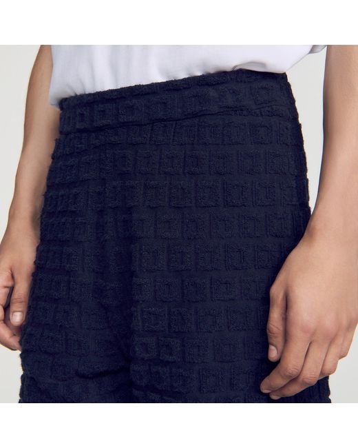 Sandro Blue Terry Cloth Shorts for men