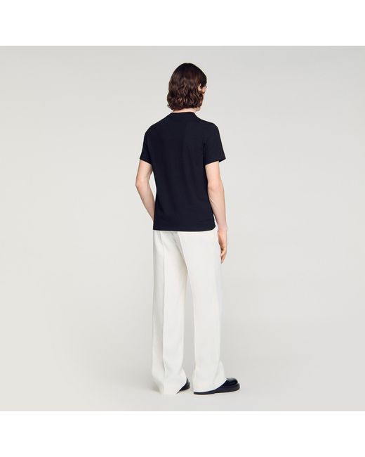 Sandro Blue Cotton T-Shirt for men