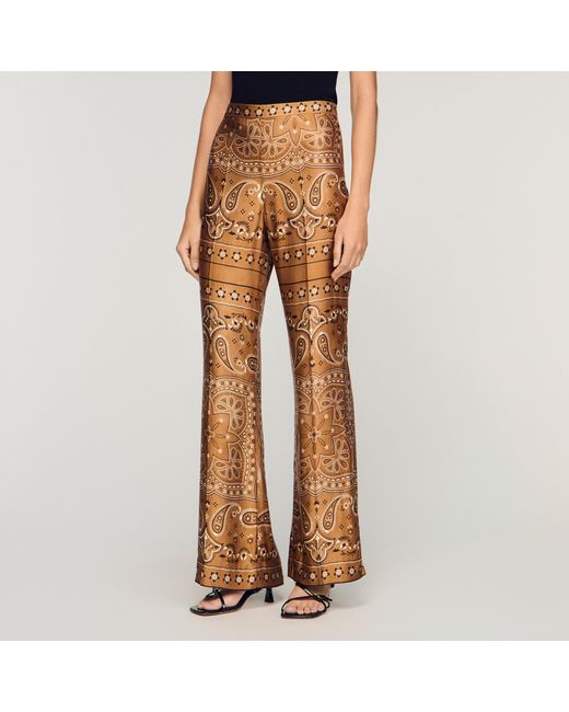 Sandro Multicolor Bandana-Print Floaty Trousers