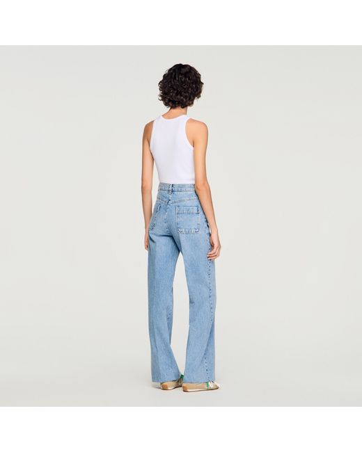 Sandro Blue Wide-Leg Jeans