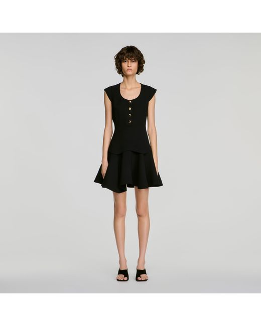 Sandro Black Short Button-Up Dress