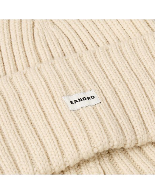 Sandro Natural Knit Hat for men