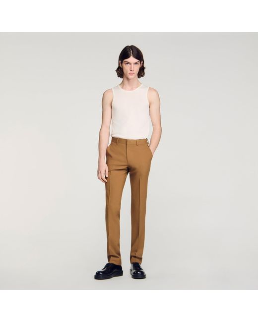 Sandro Natural Wool Suit Trousers for men