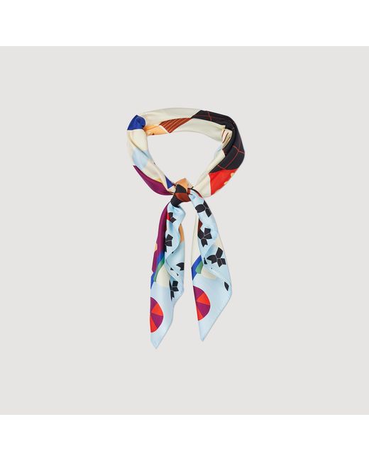 Sandro Red Patterned Scarf