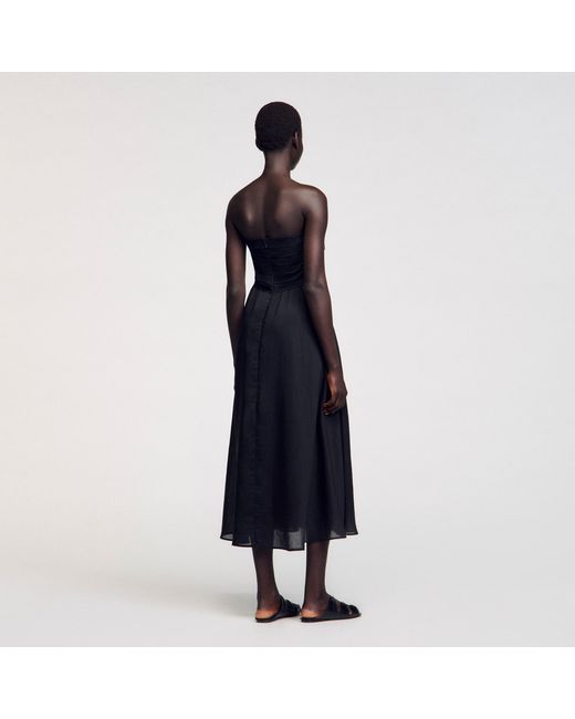Sandro Blue Long Bustier Dress