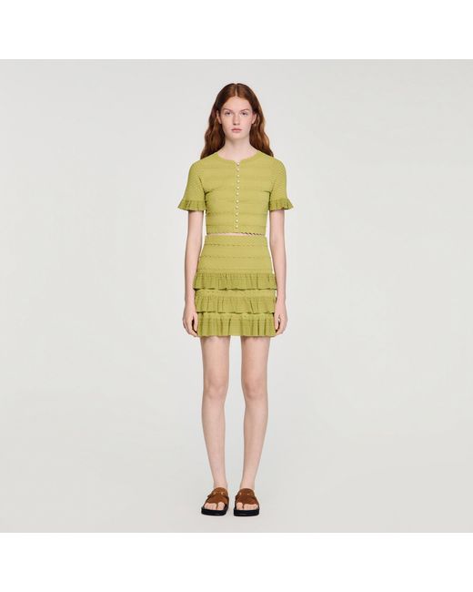 Sandro Yellow Short Ruffled Skirt