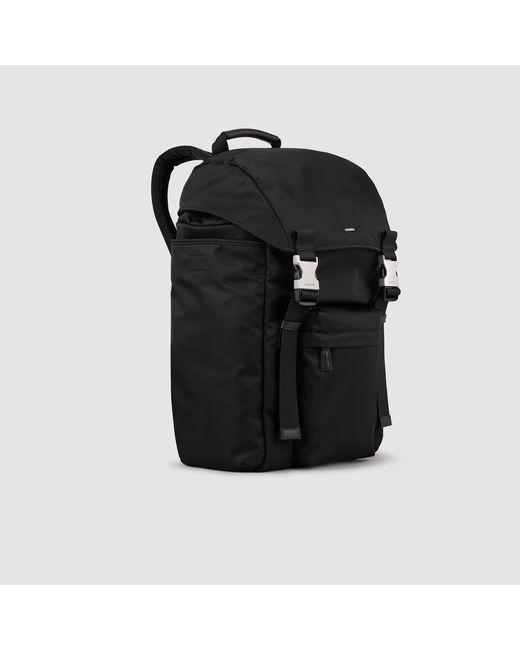 Sandro Black Recycled Leather Backpack for men