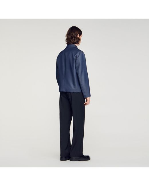Sandro Blue Effect Zip-Up Jacket for men