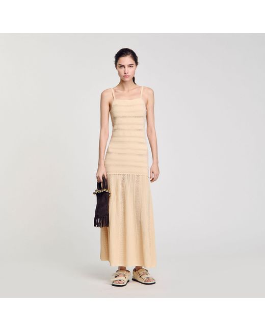 Sandro Natural Knit Maxi Dress
