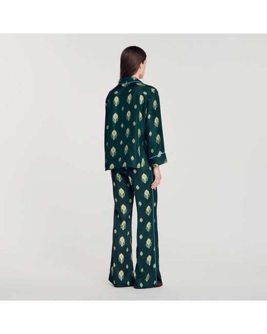 Sandro Blue Paisley Print Pyjama Shirt