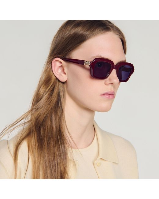 Sandro Purple Logo Detail Sunglasses