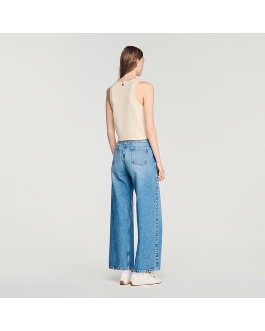 Sandro Blue Sleeveless Jumper