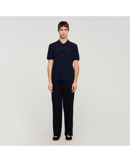 Sandro Blue Openwork Shirt for men