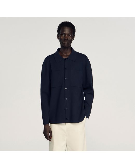 Sandro Blue Knit Jacket for men