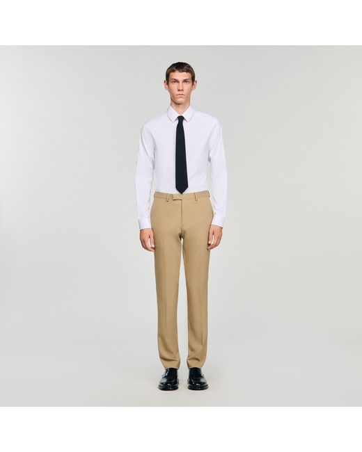 Sandro Natural Wool Suit Trousers for men