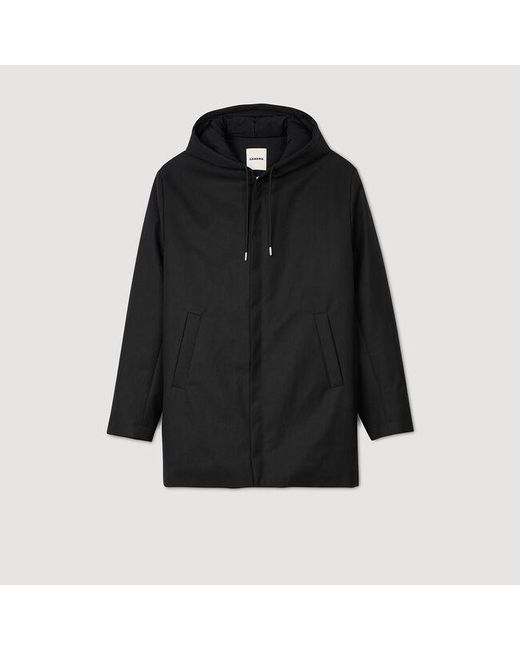 Sandro Blue Hooded Parka With Zip for men