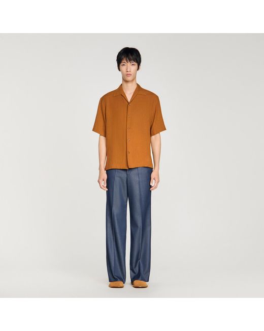 Sandro Blue Linen Shirt for men