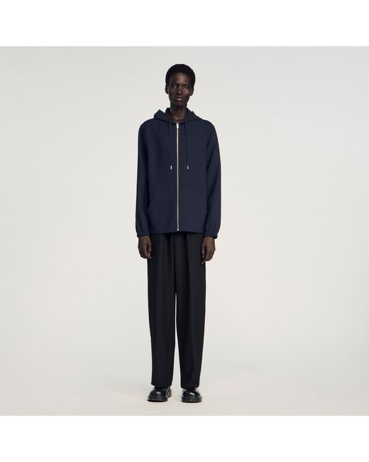 Sandro Blue Hooded Shirt for men