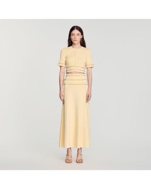 Sandro Natural Maxi Tassel Skirt