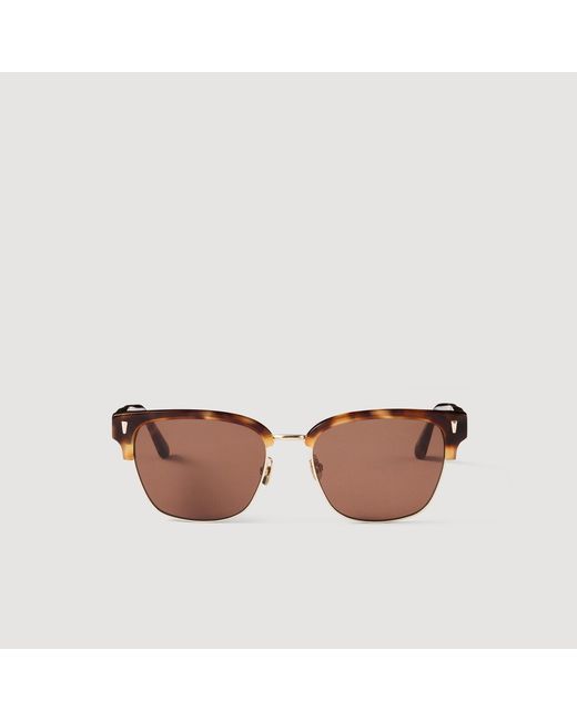Sandro Brown Acetate Logo Sunglasses