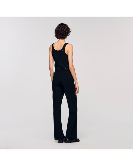 Sandro Blue Straight-Leg Trousers