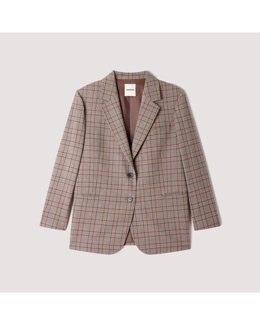 Sandro Blue Check Suit Jacket