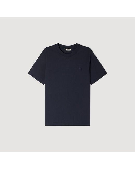 Sandro Blue T-Shirt With Double S Patch for men