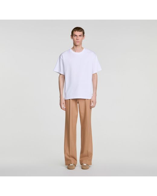 Sandro White Oversized T-Shirt for men