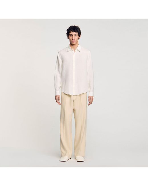 Sandro Natural Linen Shirt for men