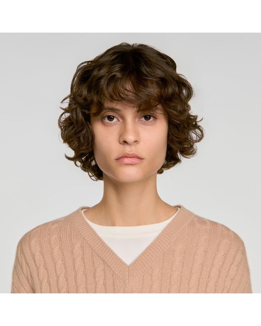 Sandro White 2-In-1 Cable Knit Sweater