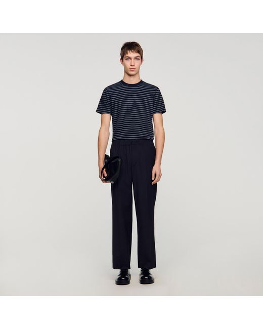 Sandro Blue Wide-Leg Trousers for men