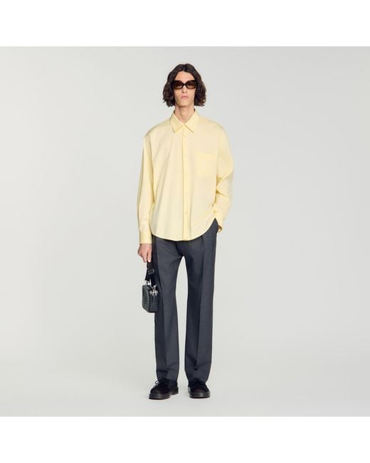 Sandro Natural Oversized Cotton Shirt for men