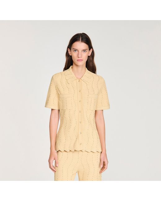 Sandro Natural Strass Cardigan
