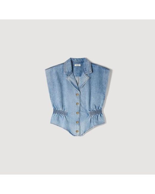 Sandro Blue Denim Top