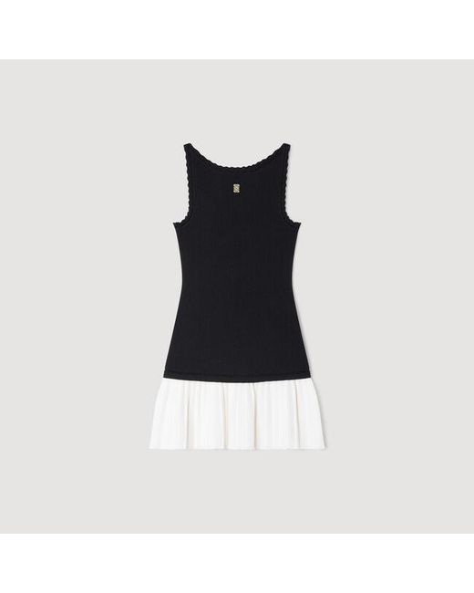 Sandro Black Two-Tone Short Dress