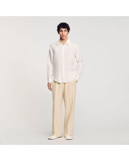 Sandro Natural Linen Shirt for men