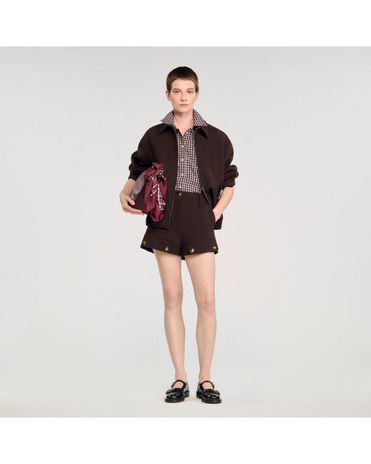 Sandro Red Buttoned Carpenter Shorts