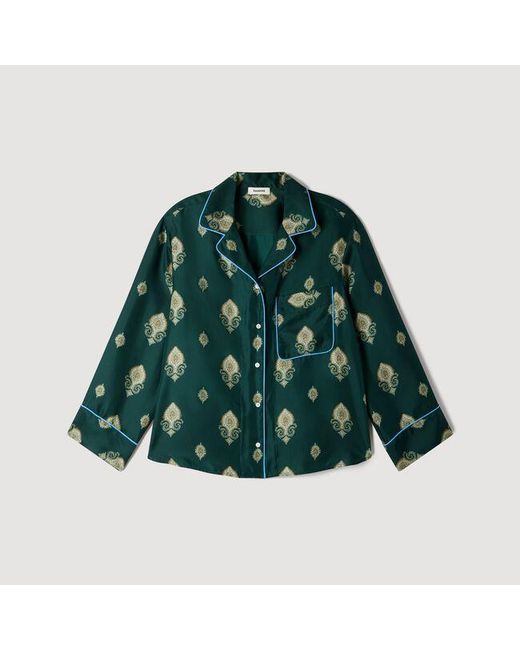 Sandro Blue Paisley Print Pyjama Shirt