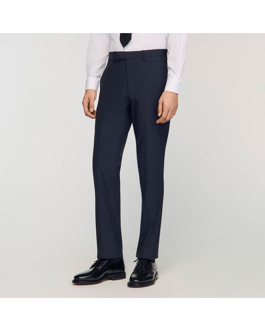 Sandro Blue Wool Suit Trousers for men