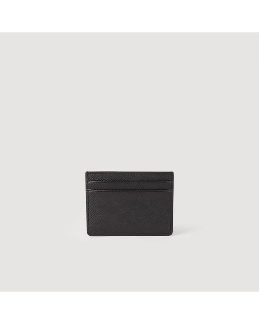 Sandro Black Reconstituted Leather Cardholder for men