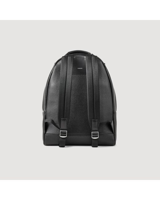 Sandro Black Coated Canvas Backpack for men