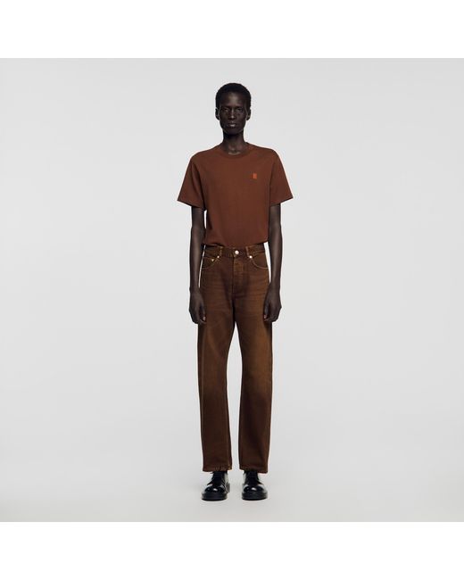 Sandro Brown Regular Washed-Effect Jeans for men