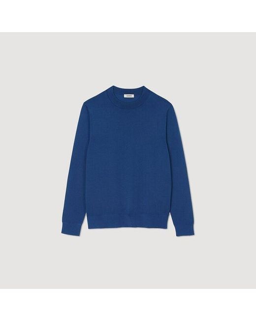 Sandro Blue Fine Knit Jumper for men