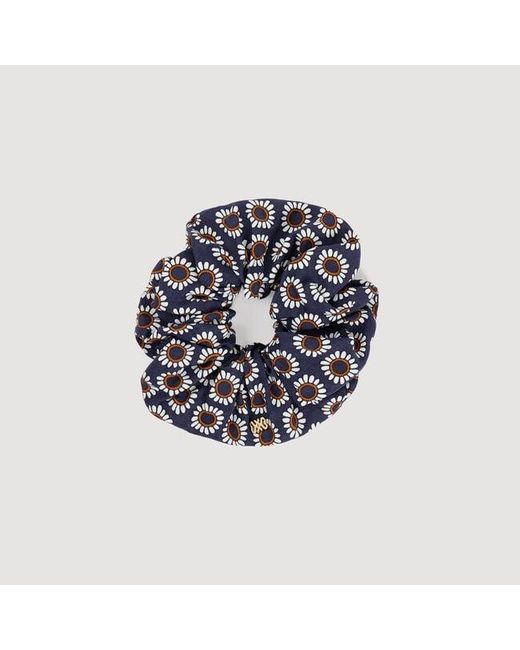 Sandro Blue Floral Scrunchie