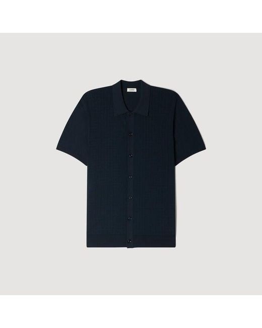 Sandro Blue Openwork Shirt for men