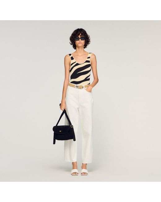 Sandro Black Le Mambo Suede Bag