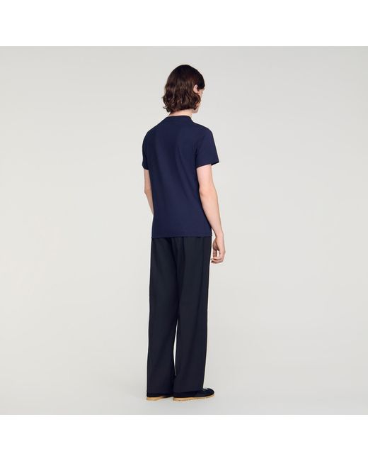 Sandro Blue Cotton T-Shirt for men