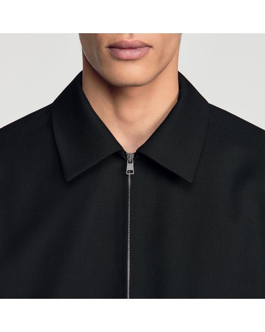 Sandro Black Zip-Up Jacket for men